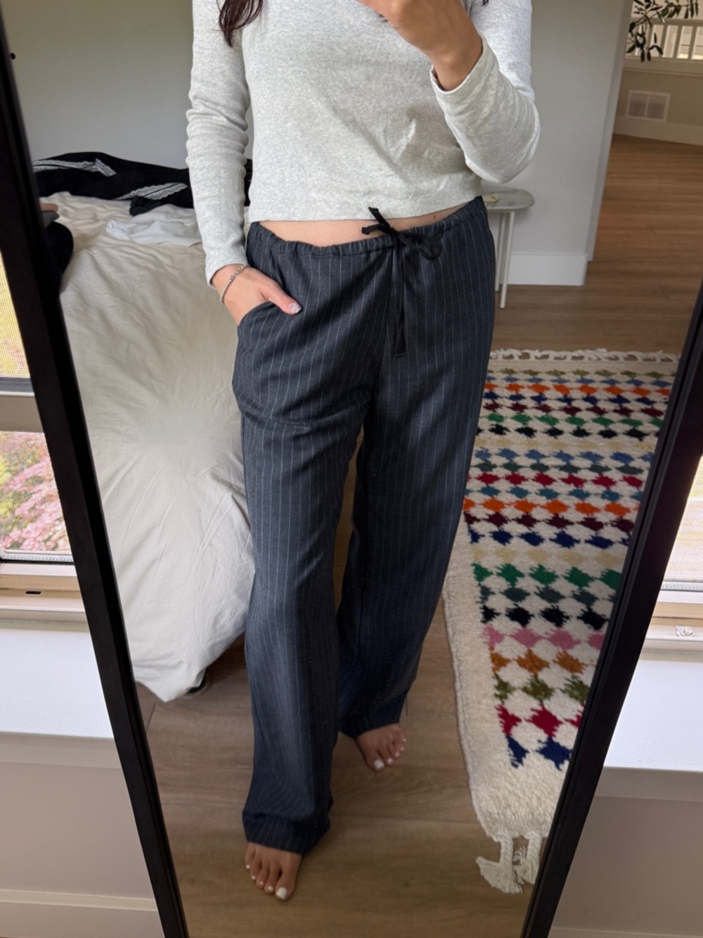 A Bronze Age Street Pants - wool blend grey pinstripe - Picture 5 of 5